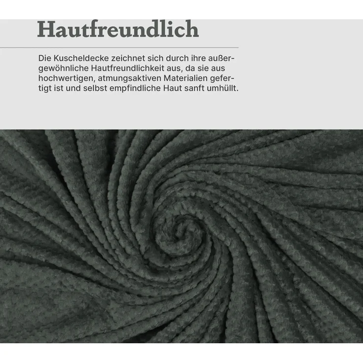 Kuscheldecke Cashmere Touch 150x200cm (Moon Mist) 250g/m² - Flauschige Wohndecke für Sofa, Couch und Bett, Tagesdecke Oeko-TEX - Sofaüberwurf – Bild 6