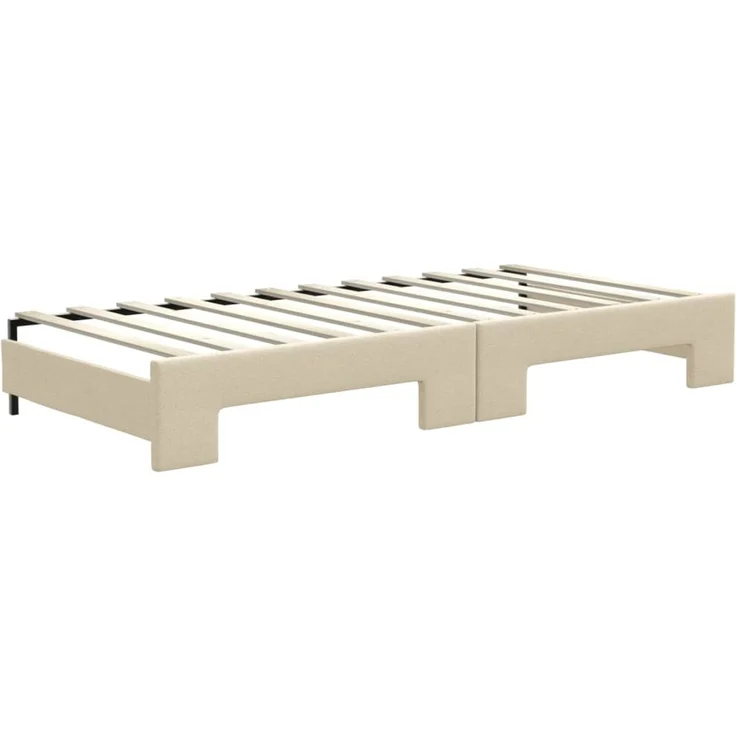 vidaXL Tagesbett Ausziehbar mit Schubladen Creme 90x200 cm Stoff 3196636 – Bild 5