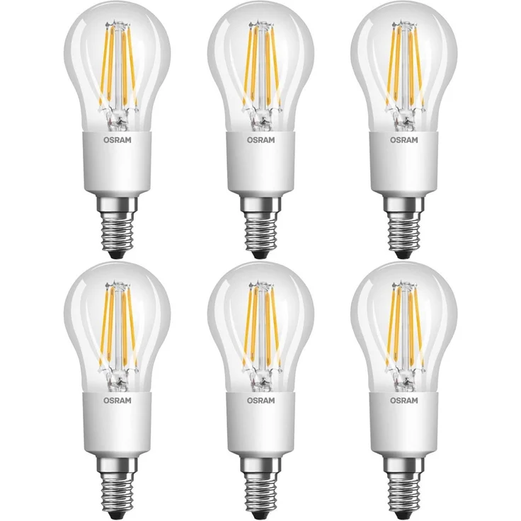 Osram LED SuperStar Classic P Lampe, in Tropfenform mit E14-Sockel, dimmbar, Ersetzt 40 Watt, Filamentstil Klar, Warmweiß - 2700 Kelvin, 6er-Pack – Bild 1
