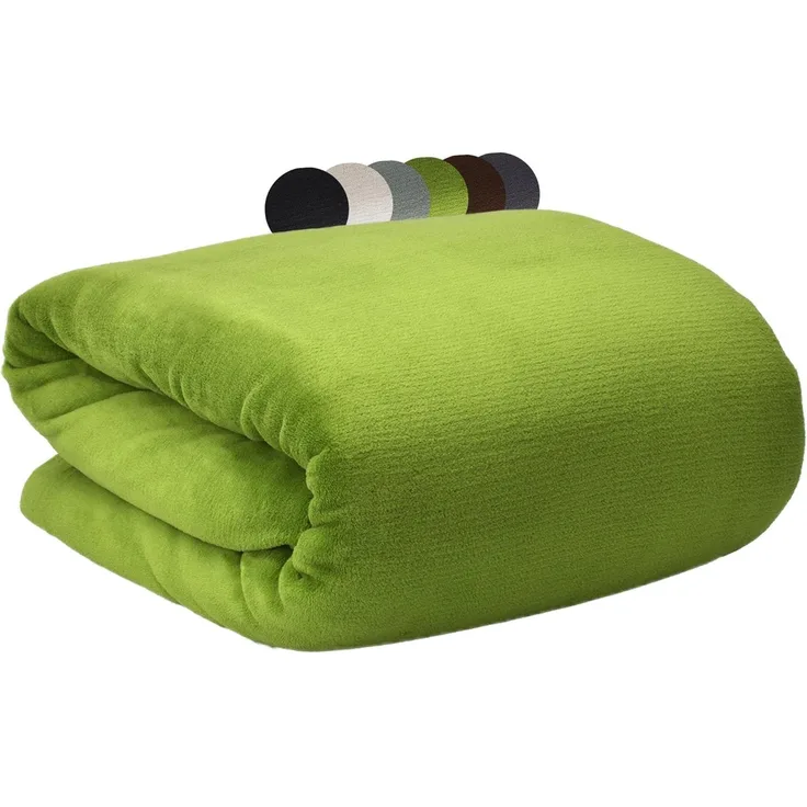 Beautissu Aurelia Corall Fleece Decke Grün, 200x150 cm