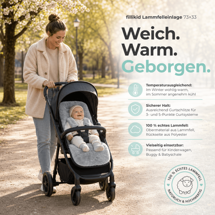 Fillikid Lammfelleinlage Buggy Kinderwagen TOP – Bild 2