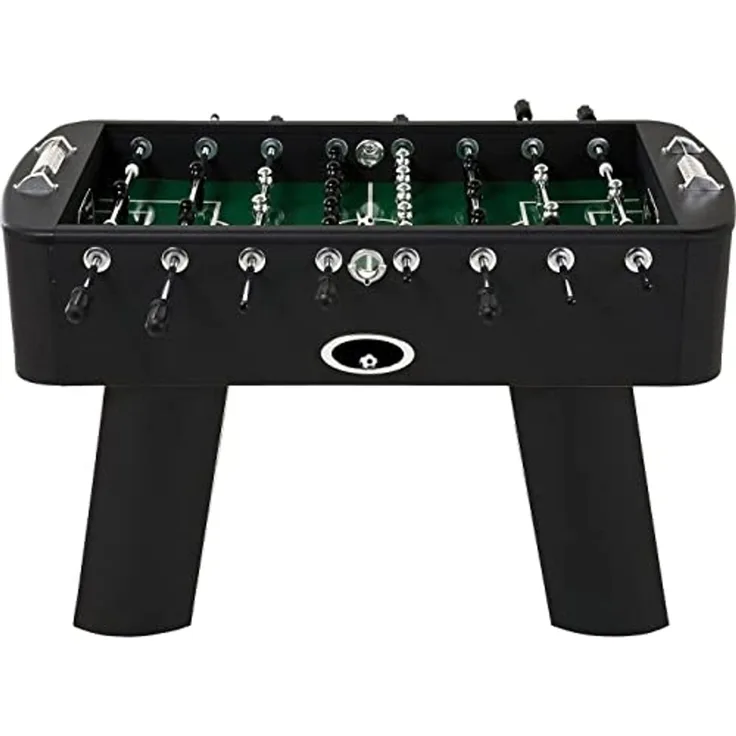 Kare Design Kicker Style schwarz/silber, Kickertisch, Fußballtisch, kugelgelagert, inkl. 4 Bälle, Figuren austauschbar, Fußballkicker, 90 x 125 x 145 cm (H/B/T)