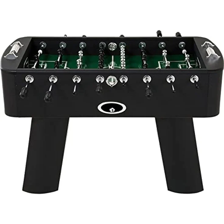 Kare Design Kicker Style schwarz/silber, Kickertisch, Fußballtisch, kugelgelagert, inkl. 4 Bälle, Figuren austauschbar, Fußballkicker, 90 x 125 x 145 cm (H/B/T) – Bild 1