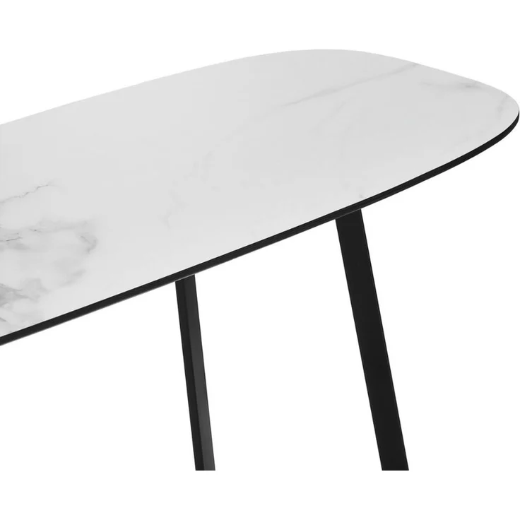 Design Konsolentisch TURIN 120cm weiss Marmor-Optik Konsole Metallgestell – Bild 3