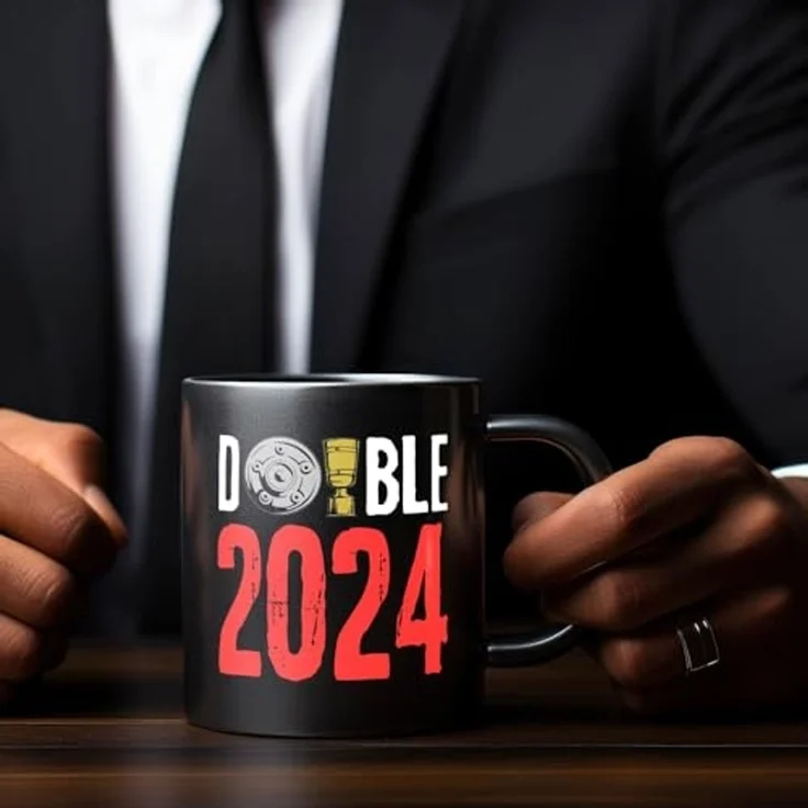 speecheese Tasse Leverkusen Double-Sieger Tasse in Schwarz mit Spruch Double 2024 – Bild 5
