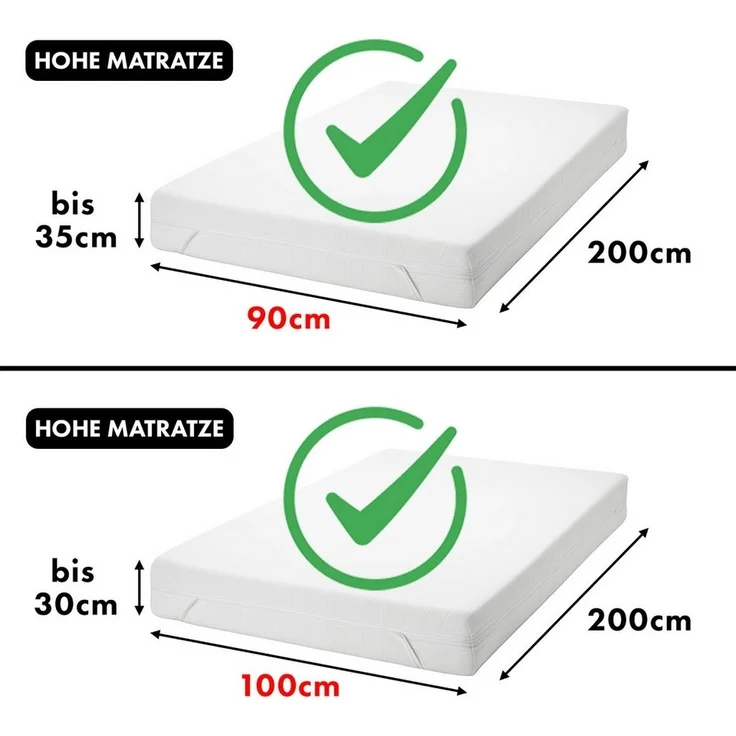 Jacobson Spannbettlaken BOXSPRING & ÜBERLÄNGE aus 100% Baumwolle, für hohe & lange Matratzen, Jersey Bettlaken 160 g/m², OEKO-TEX® – Bild 3
