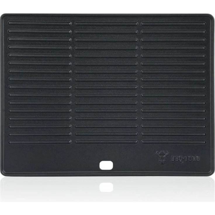 BBQ-Toro Grillplatte Gusseisen Grillplatte 40 x 31 cm, Wendeplatte, emailliert – Bild 4