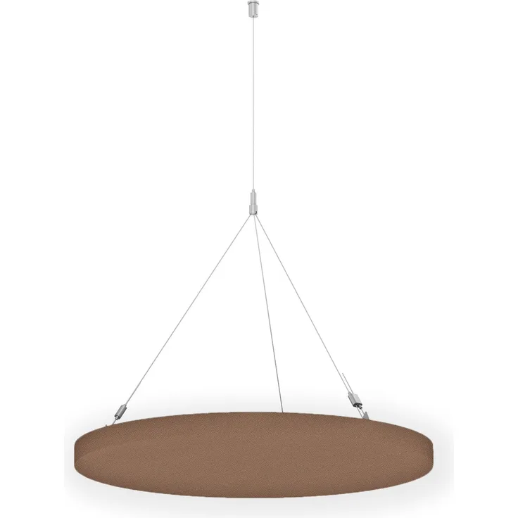 Rheinland Möbel FocusWall DAR03 – Runder Akustik-Deckenabsorber Ø 30 cm in Stofffarbe Sandstorm inkl. Chrom-Stahlseilen - Made in Germany - Klasse A, Stoffbezug, schwer entflammbar