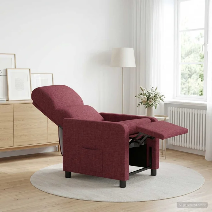 vidaXL Liegesessel Weinrot Polyester 42034820 – Bild 3