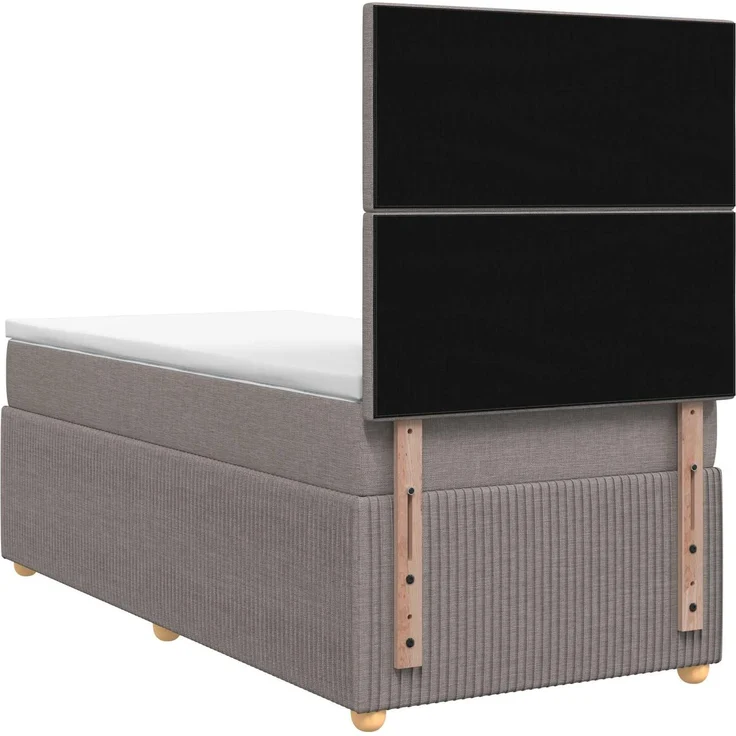 vidaXL Boxspringbett mit Matratze mit Kopfteil Taupe 90 x 190 cm Stoff 3454288 – Bild 7