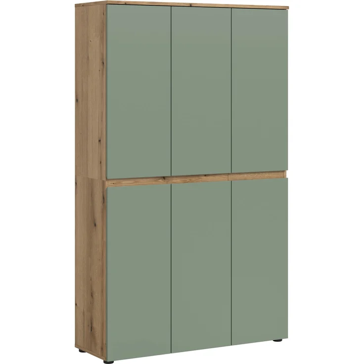 Universalschrank (B/H/T: 105x175x37 cm) in Smoke Green Nachbildung und Evoke Oak Nachbildung – Bild 1