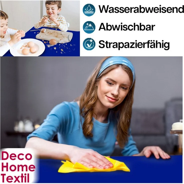 DecoHomeTextil Heimtextilmanufaktur Tischdecke Partytischdecke Lackfolie Rechteckig 100 x 250 cm abwaschbar – Bild 3