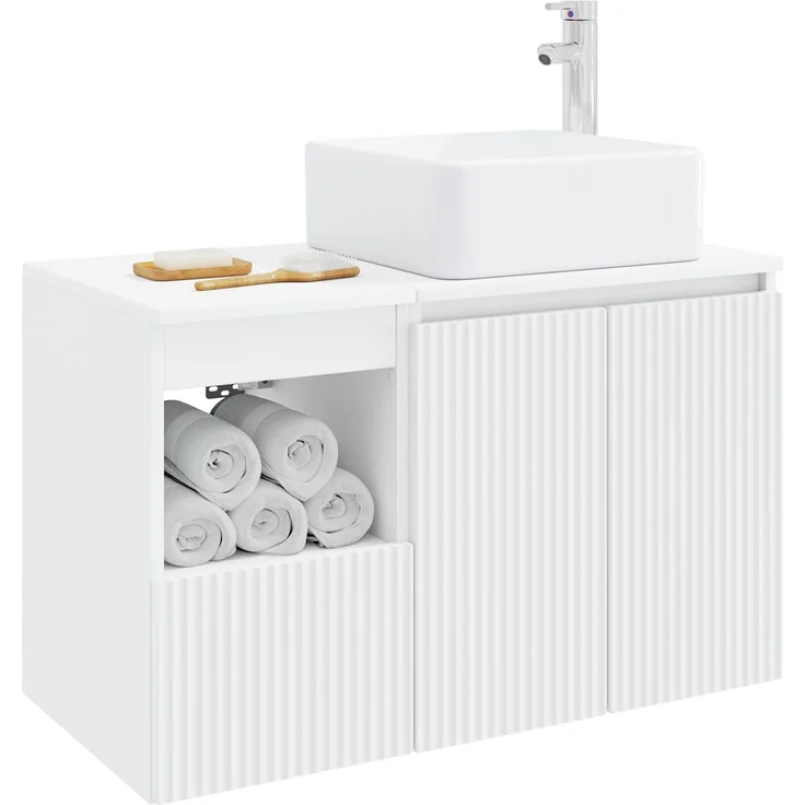 vidaXL Badezimmerschrank-Set 2 stk. Weiß 79,5 x 41 x 80 cm 3404044 – Bild 3