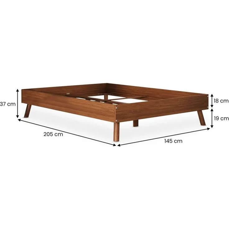 IDIMEX Futonbett KARRI, modernes Massivholzbett 140x200cm ohne Kopfteil Kastanien farben – Bild 3
