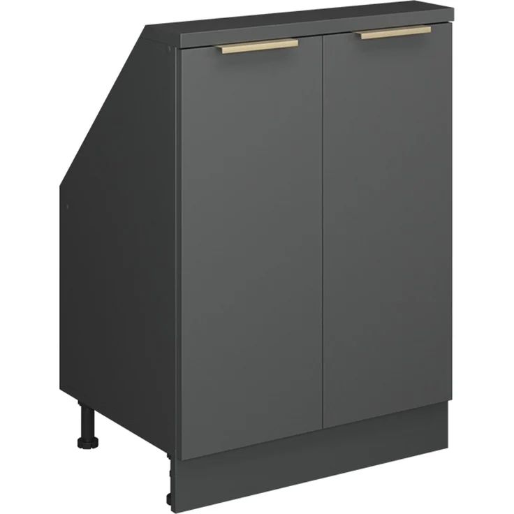 Küchenschrank für Dachschrägen R-Line Anthrazit-Gold 60 cm mit 2 Türen Vicco – Bild 1