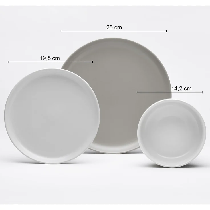 Geschirr-Set >Stockholm< (16-tlg.) in sand und taupe, Steingut - 25cm (D) – Bild 6