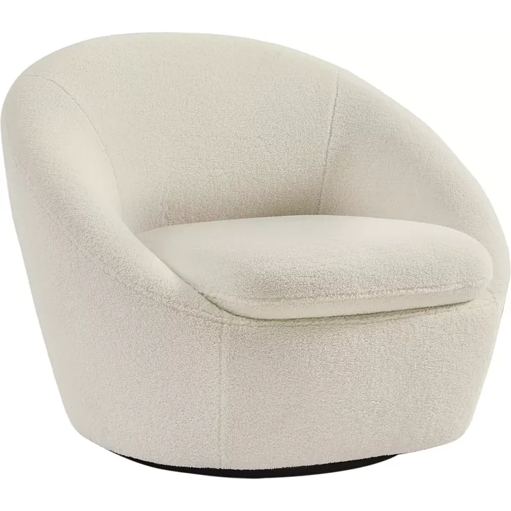 Vente-unique - LACARA Sessel Stoff Weiß - B 78 cm x H 70 cm x L 88 cm – Bild 3