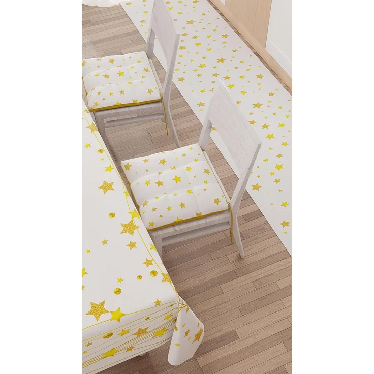 PETTI Artigiani Italiani - Tischdecke für Weihnachten, schmutzabweisend, rechteckig, für Weihnachten, Küche, Design Gold Stars X12, Sitzer (140x240 cm), 100% Made in Italy – Bild 7