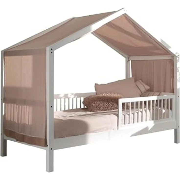 Hausbett >Buche Massiv< in Buche massiv weiß lackiert - 207,5x170x97,5 (BxHxT) – Bild 1