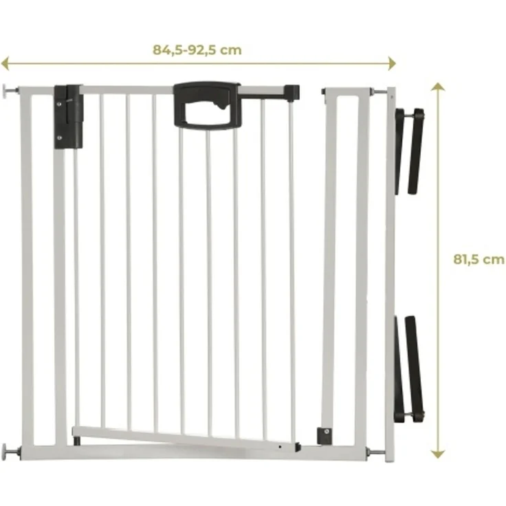 Geuther Türschutzgitter 'Easylock Plus' zum Klemmen für Öffnungen, Metall, Weiß, 84,5 - 92,5 cm – Bild 3
