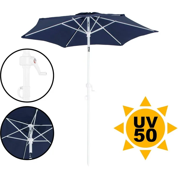ONDIS24 Marktschirm 1,8 Meter Sonnenschutz Sonnenschirm, Knick-Gelenk, UV 50, 32 mm Rohr, 100% aus Polyester (160g/m)