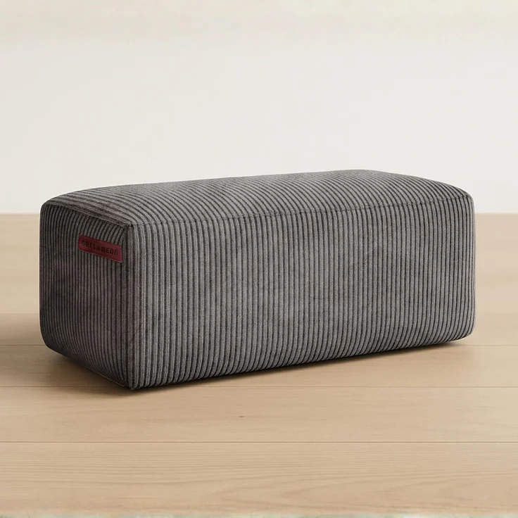 Green Bean® Indoor Sitzhocker Pouf 70x33x28cm EPS-Perlen Füllung & Cordstoff Kuschelig Weich Waschbar - Drinnen Bodenkissen Liegekissen Sitzkissen Sitzhocker Sessel Kinder Erwachsene Stoff Anthrazit – Bild 7