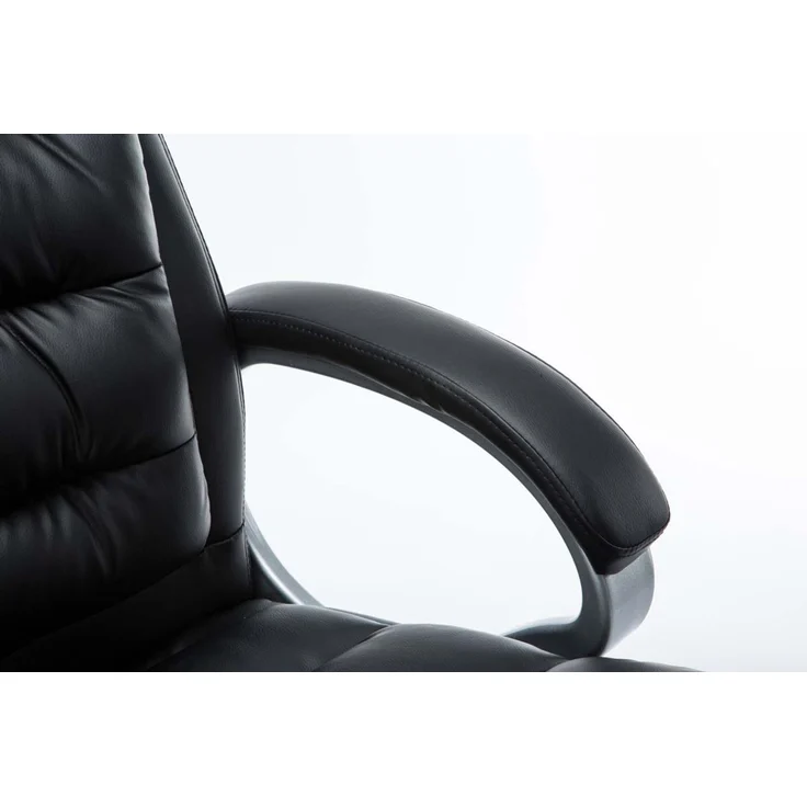 Bürostuhl SOUK - 116x68x77, Schwarz Kunstleder Metall in Chromoptik Gestell ergonomische Bürostühle Homeoffice Stuhl mit Rollen – Bild 4