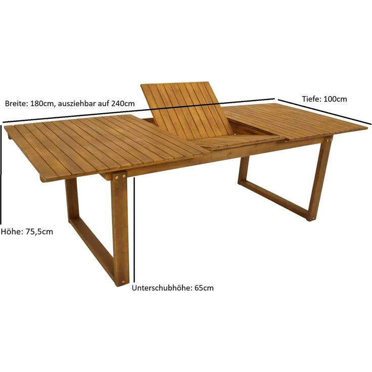 DEGAMO SANTIAGO Garten-Ausziehtisch, Holz Akazie, braun, 180/240x100cm – Bild 2