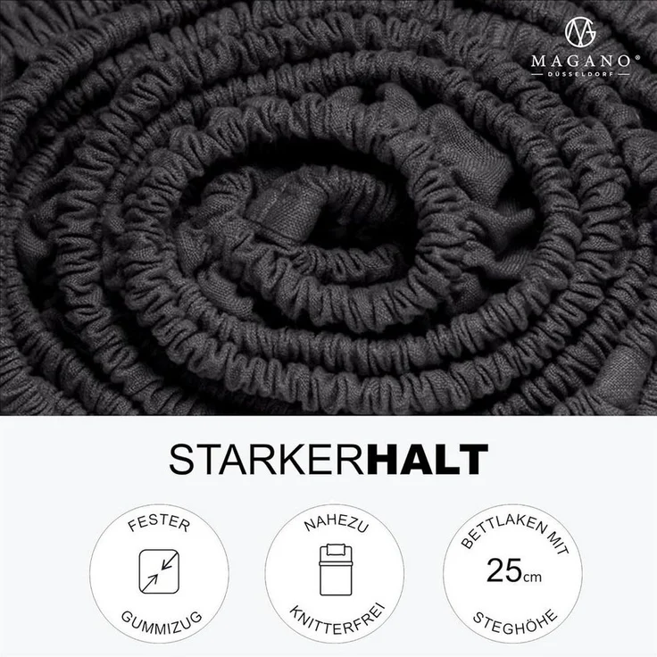 MAGANO Spannbettlaken Premium Bettlaken, Gummizug: rundum, Ultra weich, Knitterarm, Hypoallergen – Bild 1
