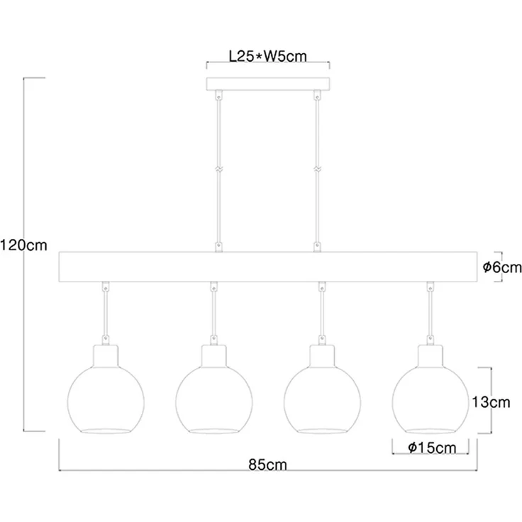 LED Hängeleuchte, Glas rauch, schwarz, Höhenverstellbar, L 85 cm – Bild 9