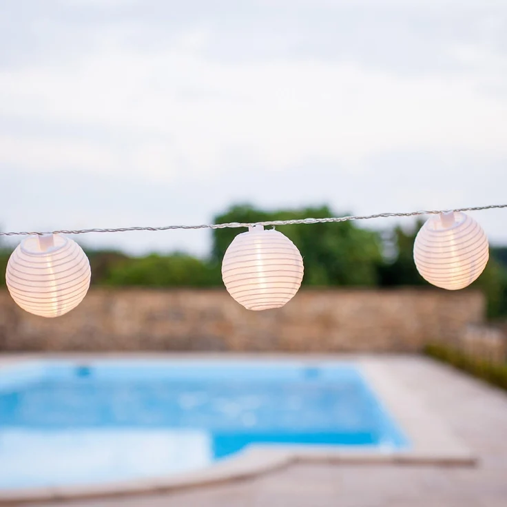 Lights4fun LED-Lichterkette 20er Lampion Lichterkette warmweiß – Bild 2