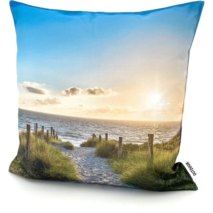 heimtexland Â® Outdoorkissen Lotus Effekt 45x45 Garten Dekokissen Wasserabweisend Outdoor Lounge Deko Kissen Typ742 Maritim Sunset – Bild 1