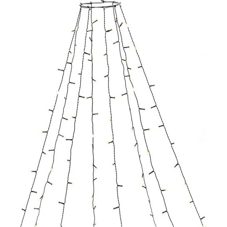 LED Baummantel Lichterkette - 8 Stränge á 30 bernsteinfarbene LED - Timer - L: 2,4m - außen – Bild 1
