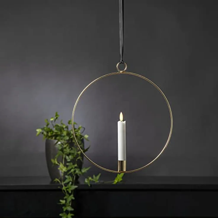 MARELIDA Hängeleuchte Dekoring mit LED Kerze Flamme mit Aufhänger 28,5cm Timer Batterie, LED Classic, warmweiß (2100K bis 3000K) – Bild 4