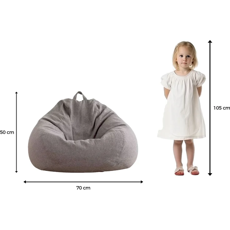 AD.CON Sitzsack mit Füllung, Dunkelgrau, 70 x 80 x 50 120L, EPS-Perlen – Bild 7