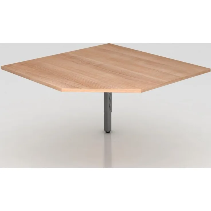 Verkettungspl. trapezform / Stützfuß eckig Nussbaum / Graphit