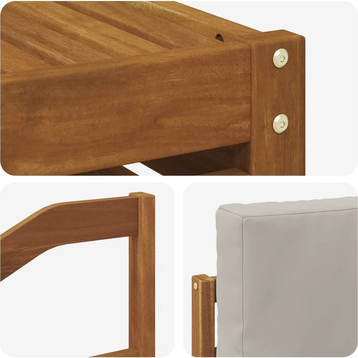 vidaXL Outdoor-Sofagarnitur 6 stk. 5-Sitzer Natur und Hellgrau 3374866 – Bild 7