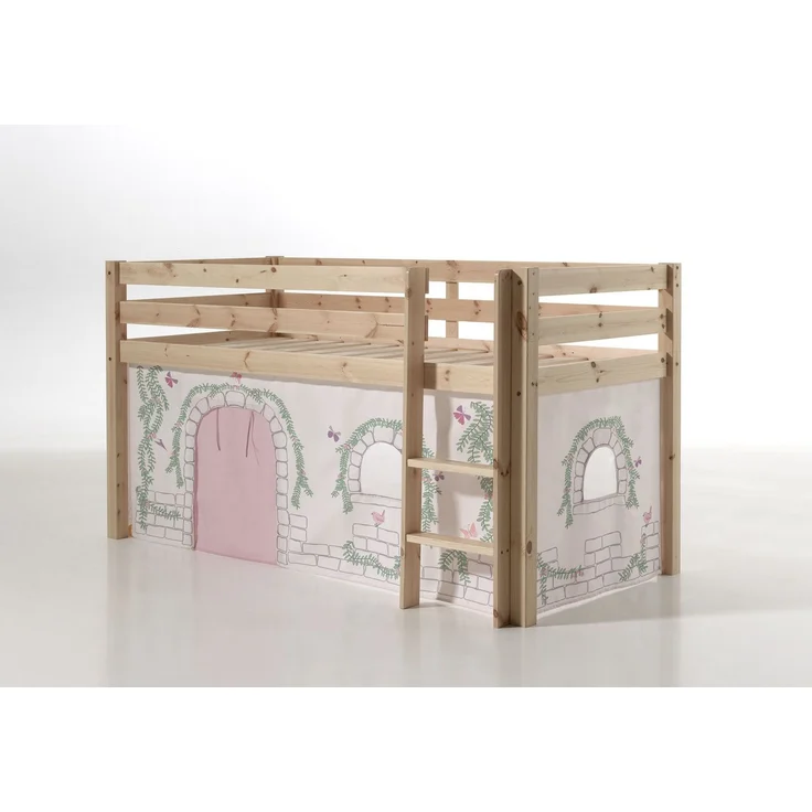 Kinderbett Karolina 210x114x106 Massivholz Natur Textilset Burg 1 – Bild 2