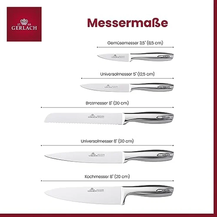 GERLACH Messerset im Block 5-tlg. MODERN schwarz – Bild 4