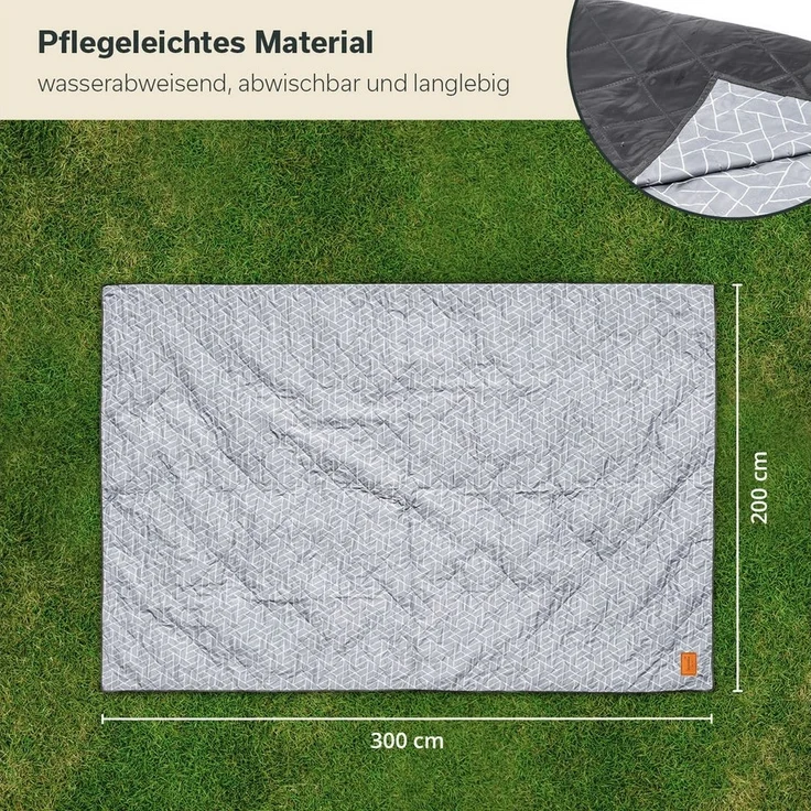 Skandika Zeltteppiche knickdecke, Bredal, 200 x 300 cm, universell nutzbar, 1,7 kg, mit Softtouch- Polyester, wetterfest & wasserdicht, mit Tragegurt – Bild 2