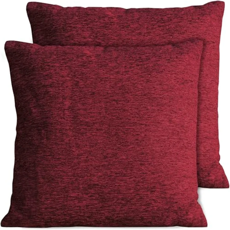 matches21 HOME & HOBBY Kissenbezüge 2er Set Kissenhüllen 45x45 cm dunkelrot meliert als weiche Dekokissen, (2 Stück), Zierkissen-Bezüge für Sofa-Kissen, Couch-Kissen – Bild 2