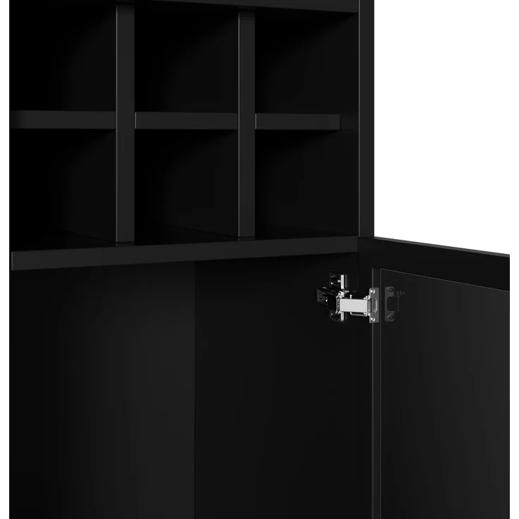 Vitrine 60 x 36 x 160 cm aus MDF und PB mit LED-Beleuchtung, Glastüren und Weinregal – Bild 9