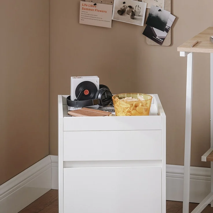 SoBuy FBT121-W Schubladenschrank Büro, Spanplatte, Melamin, Weiß, 40 x 54 x 40 cm – Bild 4