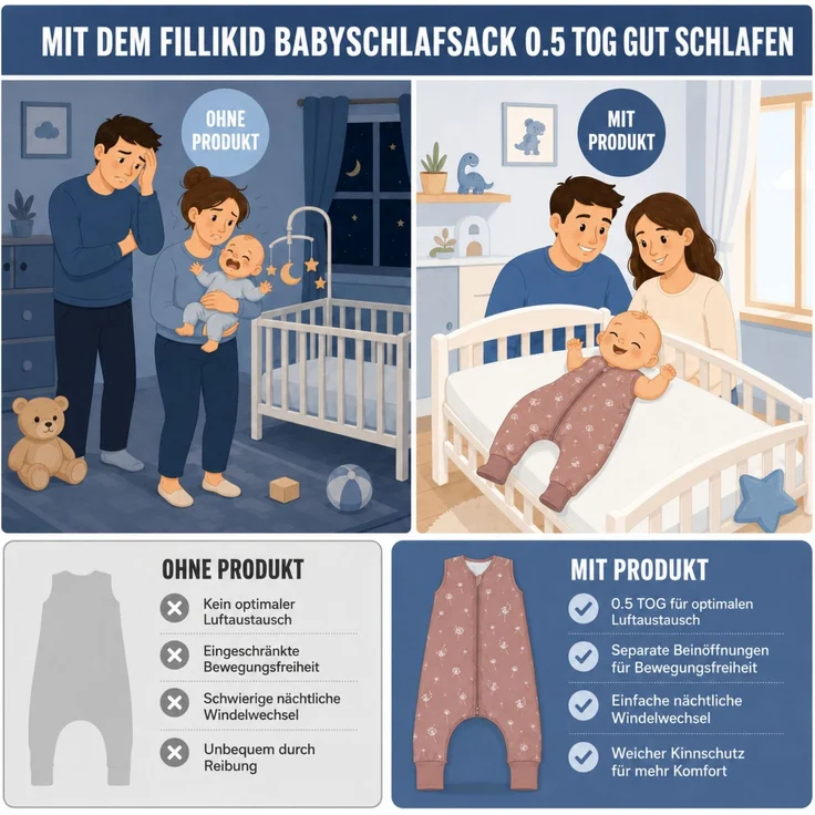 Fillikid Sommerschlafsack mit Beinen Exklusiv – Bild 4