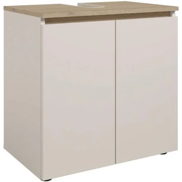 moebel-dich-auf Waschbeckenunterschrank LONDRES (Badmöbel, Badschrank, Waschtisch) in kaschmir oder anthrazit, Absetzung: Cremona Eiche – Bild 4