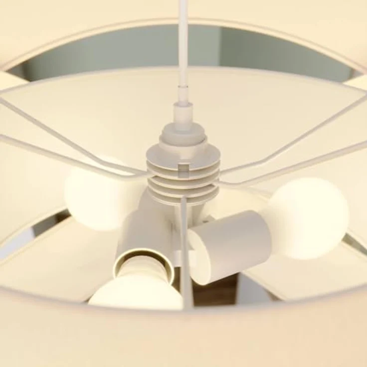 Lindby Pendelleuchte 'Simaria', weiße Textil-Pendellampe mit Ø 60 cm, ideal für Wohnzimmer & Esszimmer – Bild 6