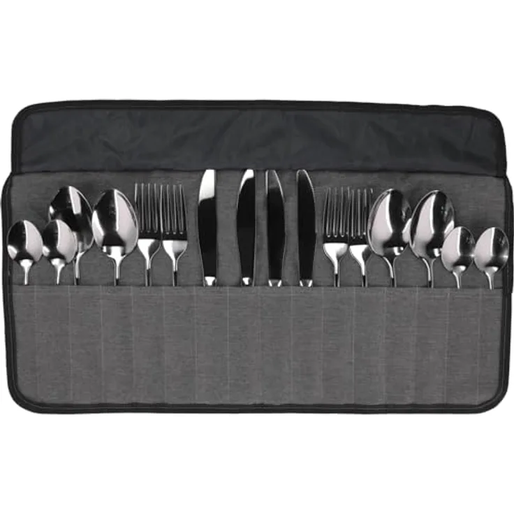 BERGER Edelstahl Besteck-Set 16-tlg. für 4 Personen | Robust und rostfrei, inkl. praktischer Aufbewahrungstasche