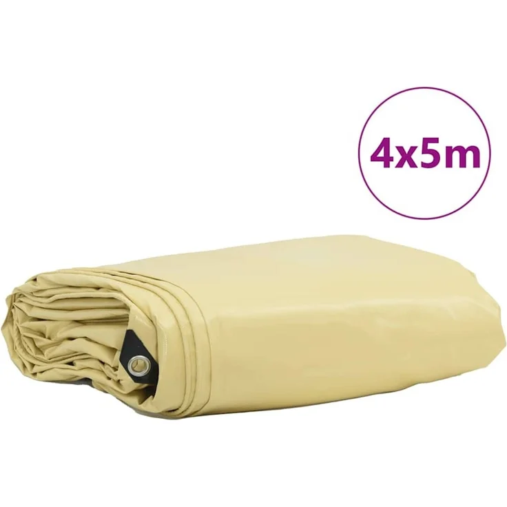 vidaXL Plane 650g / m² Beige 4 x 5 m Canvas mit PVC-Beschichtung 42017735 – Bild 2