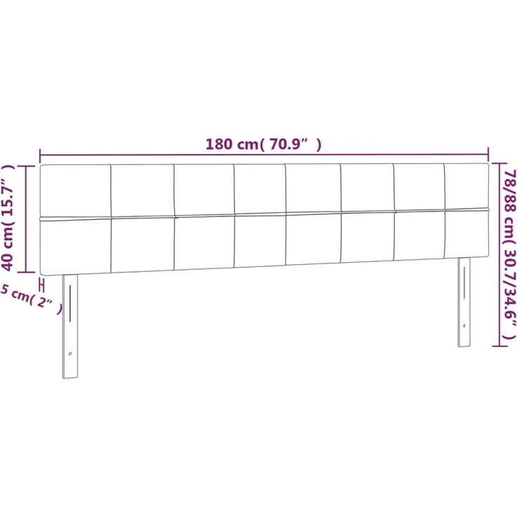 vidaXL Kopfteile 2 Stk. Blau 90 x 5 x 78/88 cm Stoff 346080 – Bild 8