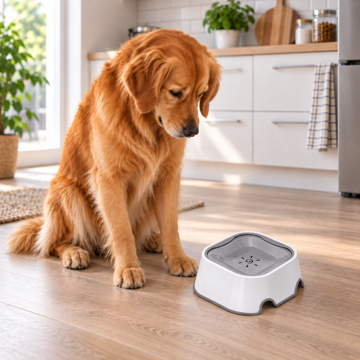 belviona 2-in-1 Anti-Schlabber-Napf, Wassernapf & Anti-Schling-Napf für Hunde und Katzen, rutschfest, 1 L